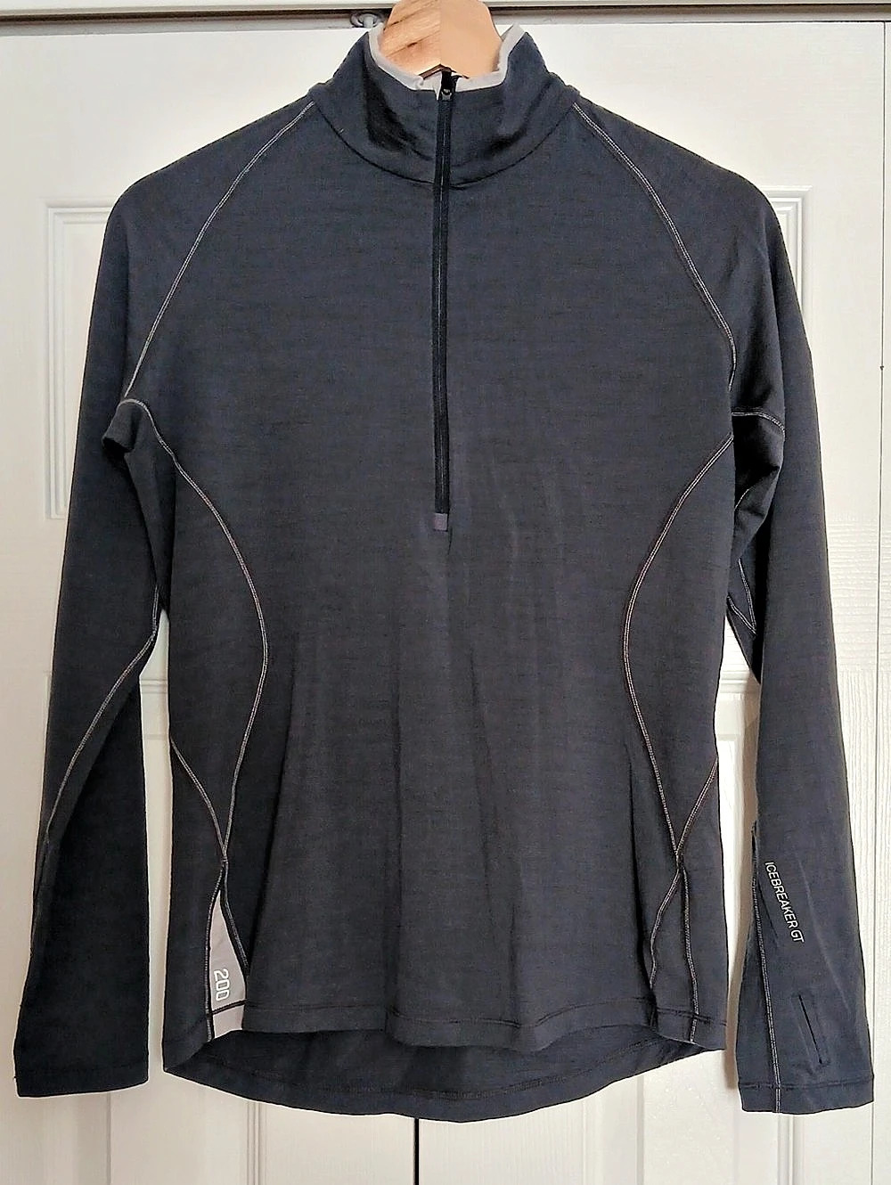 Icebreaker 200 Oasis Merino Wool Quarter Zip in Gray Medium